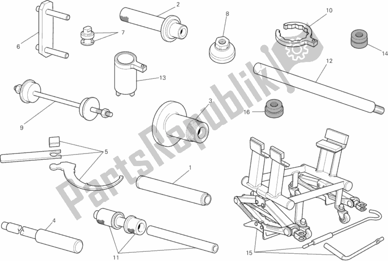 All parts for the Workshop Service Tools, Frame of the Ducati Multistrada 1200 S Sport 2012